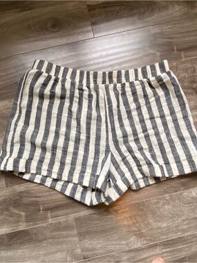 Z Supply Striped Cotton Bermuda Shorts - White & Black